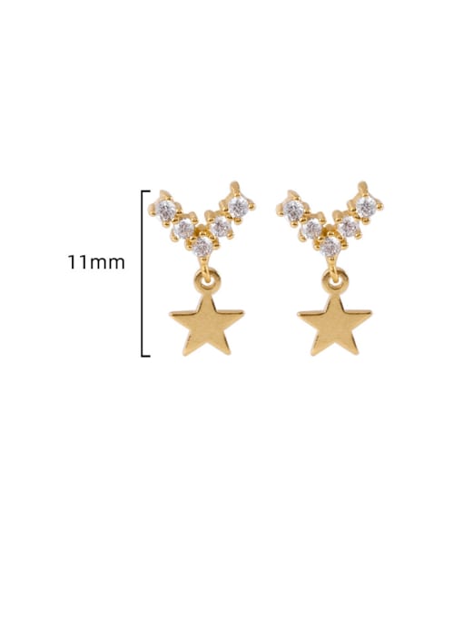 ES1604 [Gold] 925 Sterling Silver Cubic Zirconia Star Dainty Drop Earring